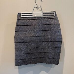 Express Metallic striped skirt